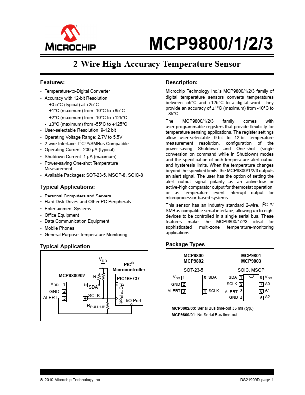 <?=MCP9803?> डेटा पत्रक पीडीएफ