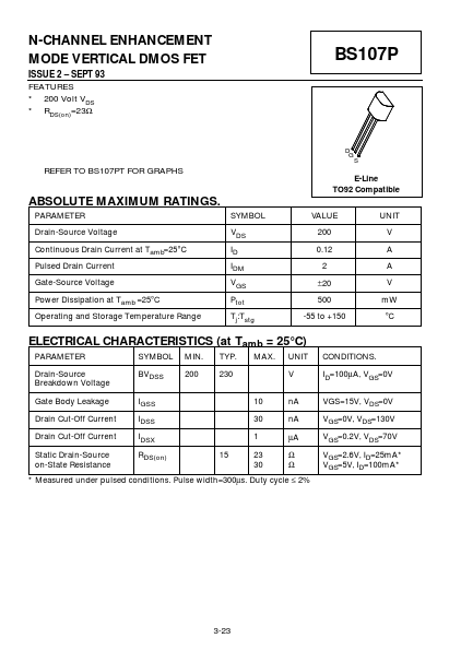 BS107P Zetex Semiconductors