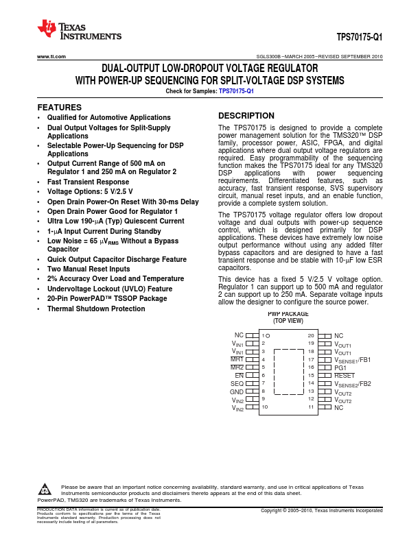 TPS70175-Q1 Texas Instruments