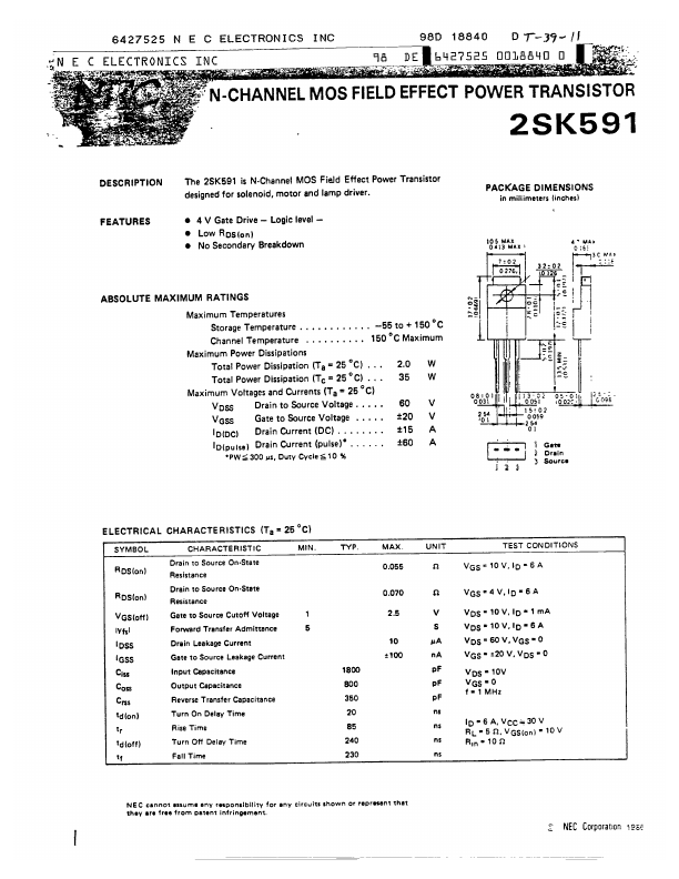 <?=2SK591?> डेटा पत्रक पीडीएफ