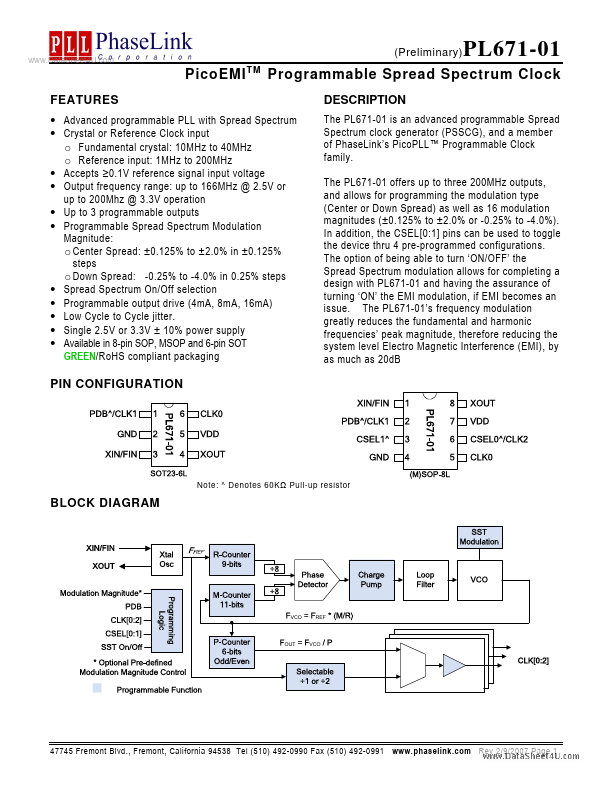 PL671-01 PLL