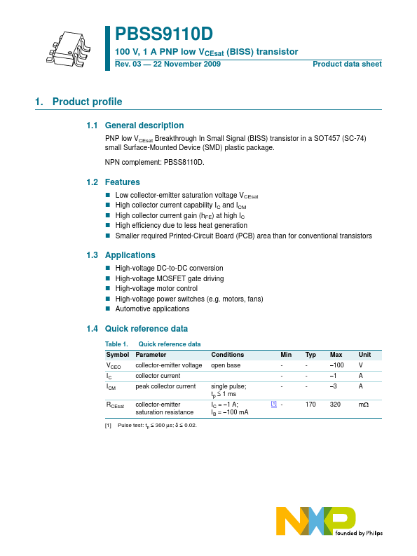 PBSS9110D NXP