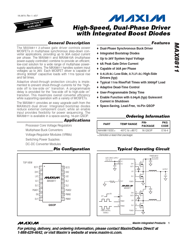 <?=MAX8811?> डेटा पत्रक पीडीएफ