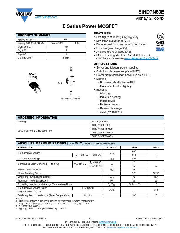 SiHD7N60E