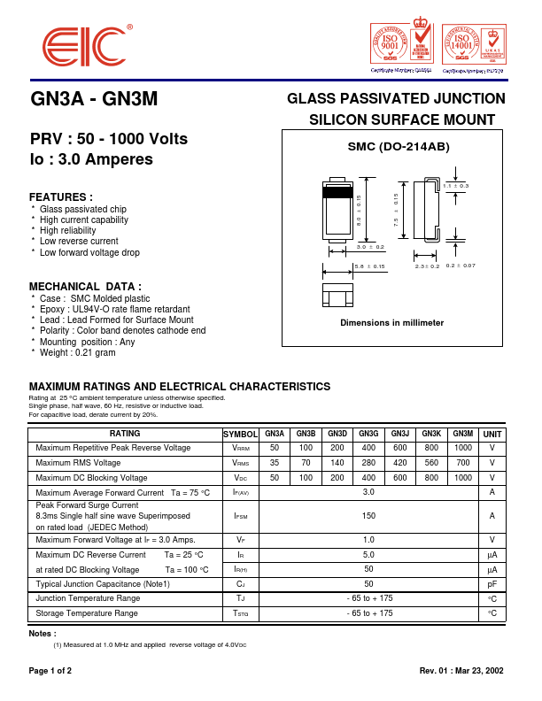 GN3G EIC discrete Semiconductors
