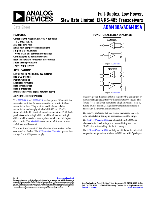 <?=ADM489A?> डेटा पत्रक पीडीएफ