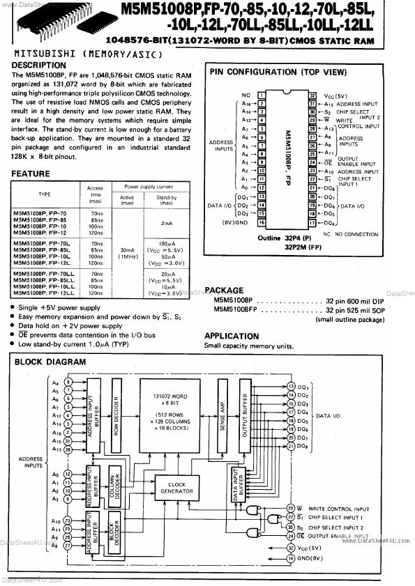 M5M51008FP-70LL Mitsubishi