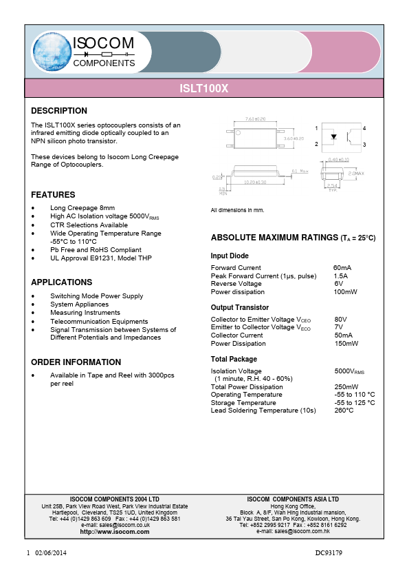 ISLT1003 ISOCOM