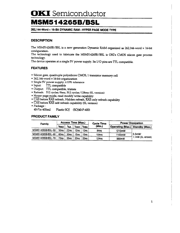 MSM514265B OKI electronic componets