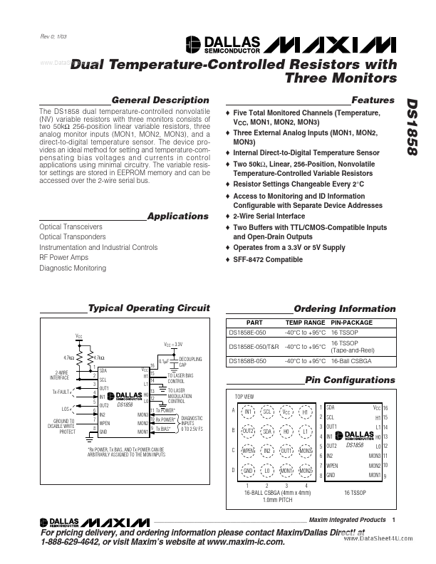 DS1858 Maxim Integrated Products