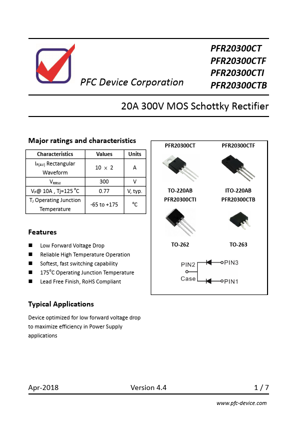 PFR20300CTB PFC Device Corporation