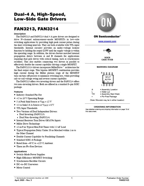 FAN3214 ON Semiconductor