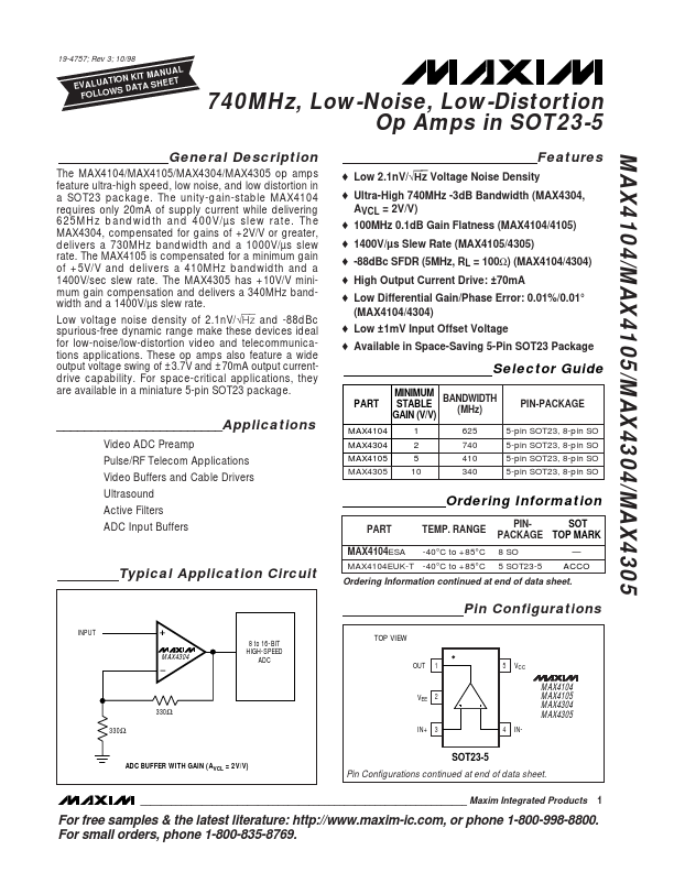 MAX4105 Maxim