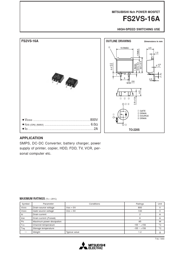 FS2VS-16A Mitsubishi Electric Semiconductor