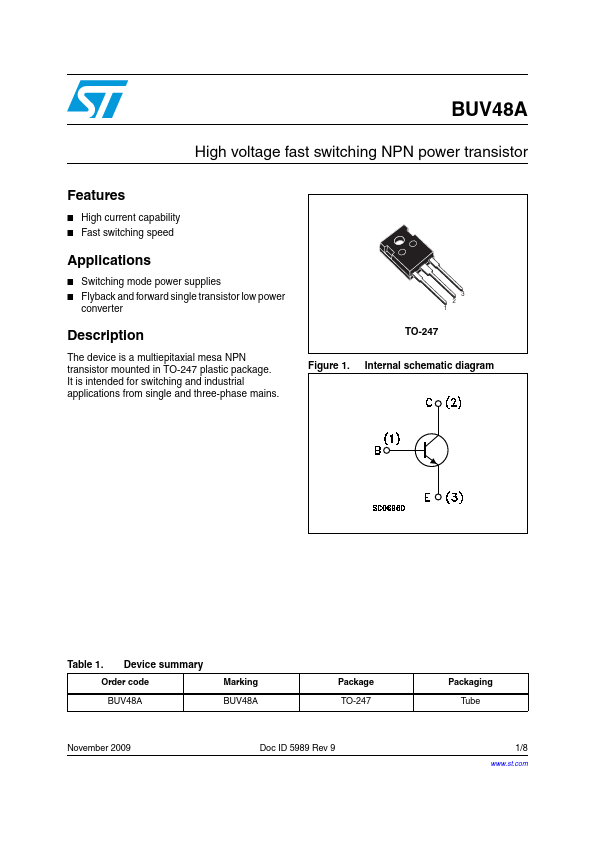 BUV48A STMicroelectronics