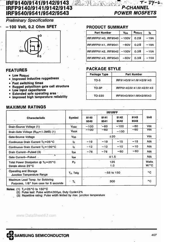 IRFP9142 Samsung Electronics