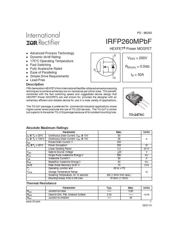 IRFP260MPBF International Rectifier