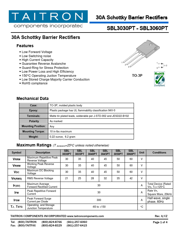 <?=SBL3030PT?> डेटा पत्रक पीडीएफ