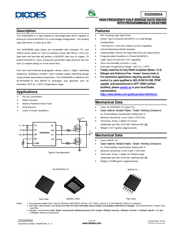 DGD0506A Diodes