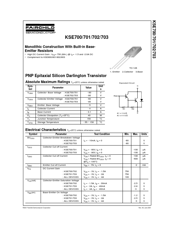 KSE701 Fairchild Semiconductor