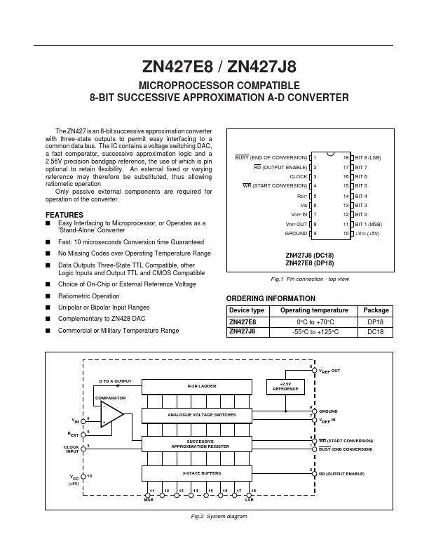 ZN427J8 Zarlink Semiconductor Inc