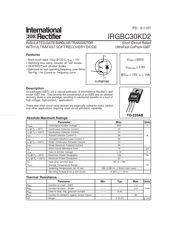 IRGBC30KD2 International Rectifier