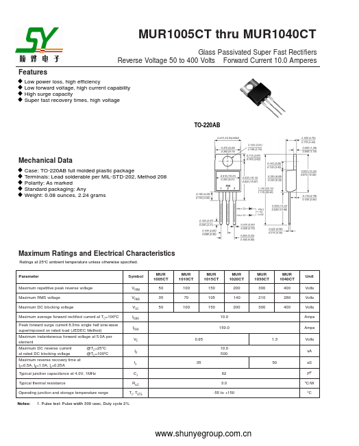 MUR1005CT Shunye