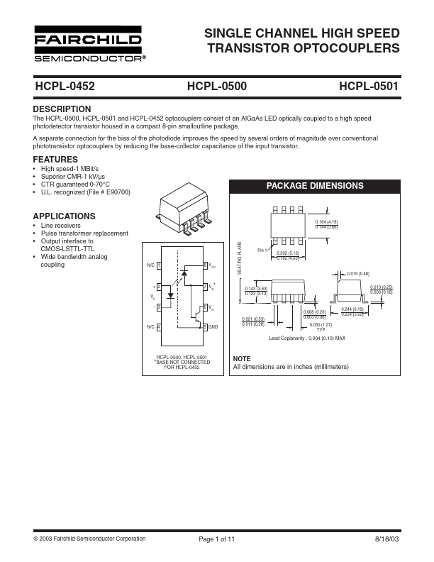 HCPL-0452 Fairchild Semiconductor