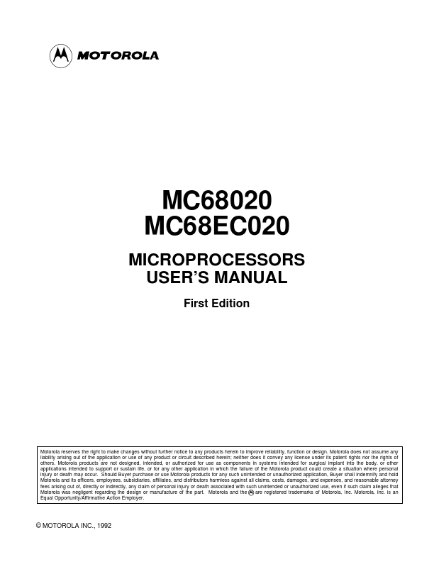 MC68020 Motorola