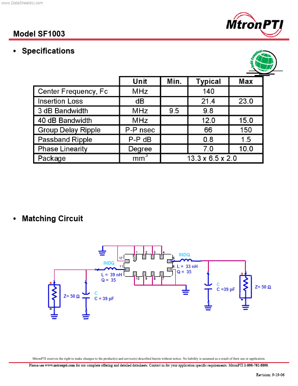 SF1003 MTRONPTI