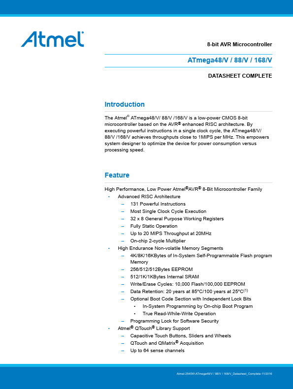 <?=ATMEGA48?> डेटा पत्रक पीडीएफ