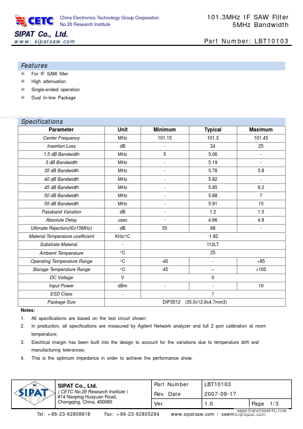 <?=LBT10103?> डेटा पत्रक पीडीएफ