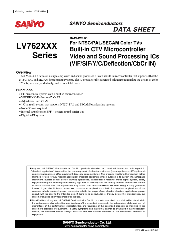 LV762233F Sanyo Semicon Device