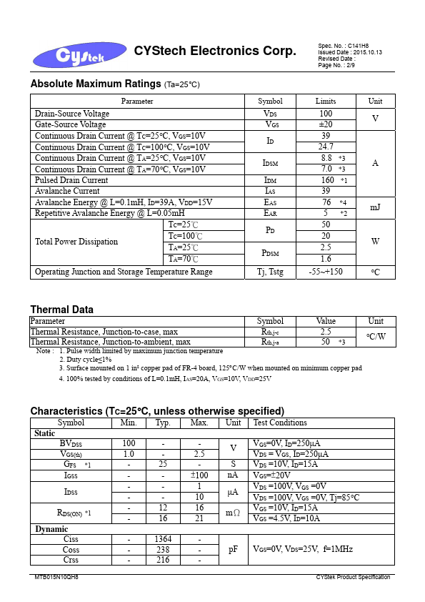 MTB015N10QH8