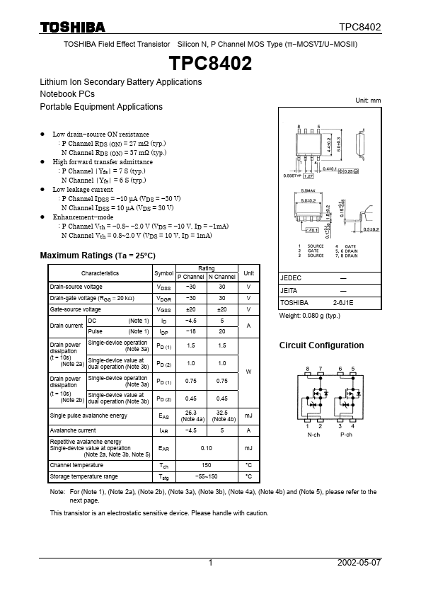 TPC8402 Toshiba Semiconductor