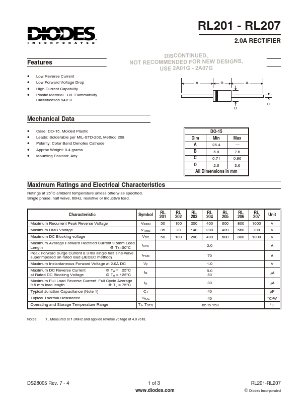 RL203 Diodes