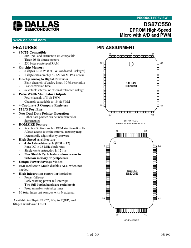 DS87C550 Dallas Semiconducotr