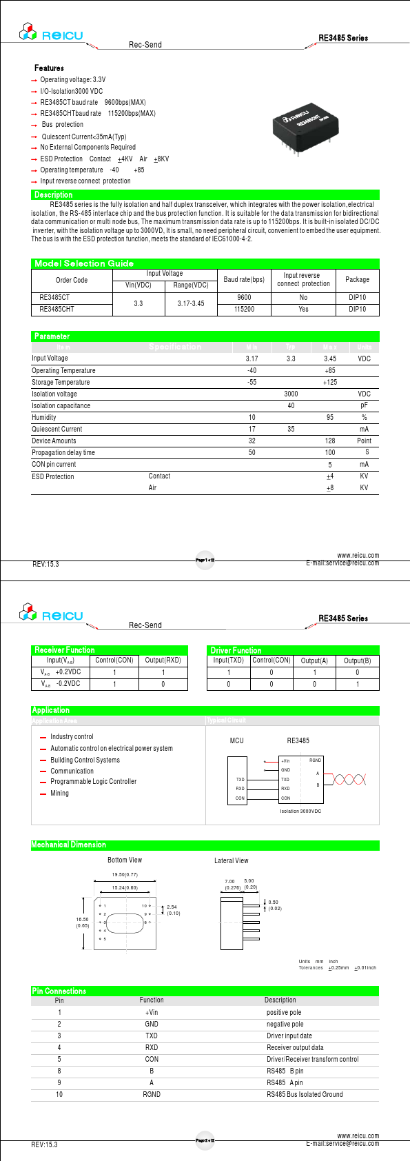 RE3485CHT REICU