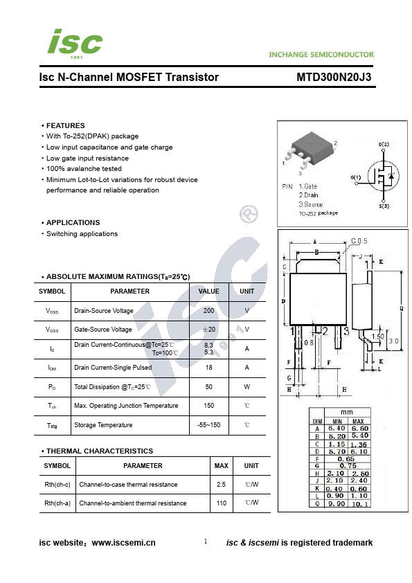 <?=MTD300N20J3?> डेटा पत्रक पीडीएफ