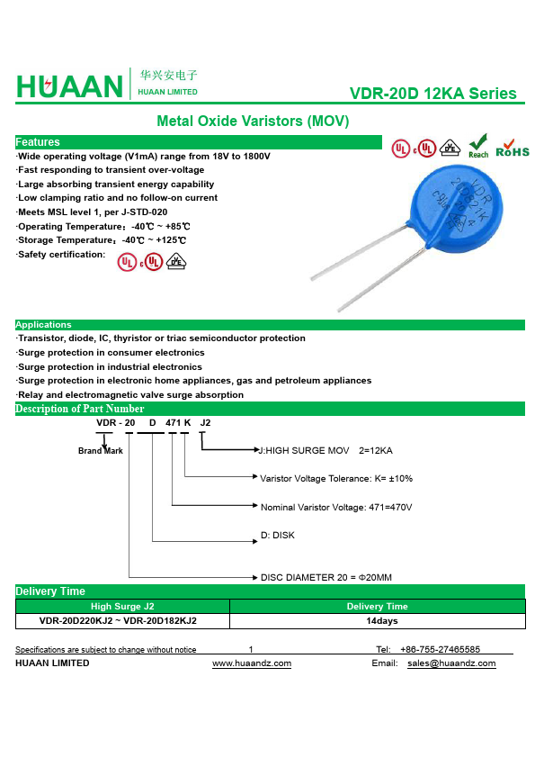 <?=VDR-20D471KJ2?> डेटा पत्रक पीडीएफ