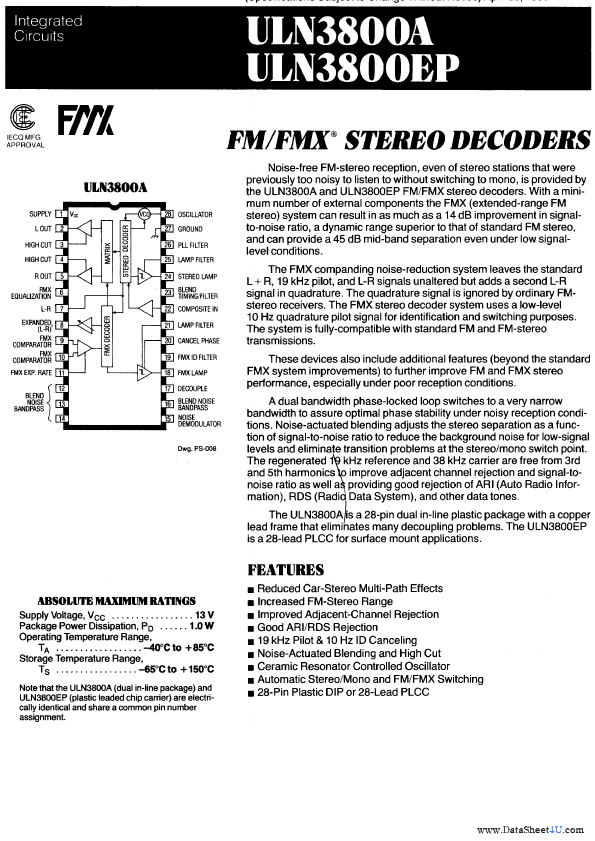 <?=ULN3800A?> डेटा पत्रक पीडीएफ