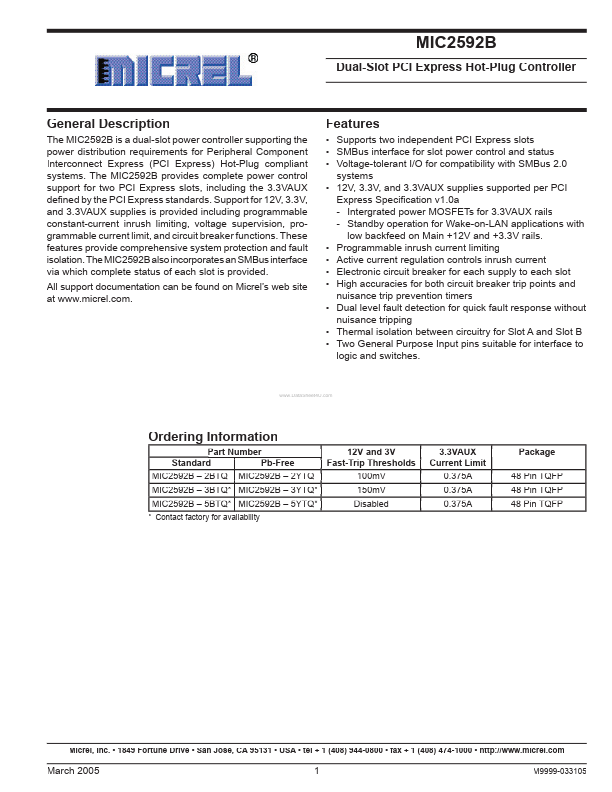 MIC2592B Micrel Semiconductor