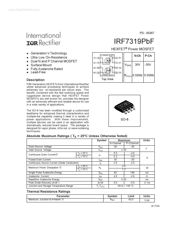 IRF7319PBF International Rectifier
