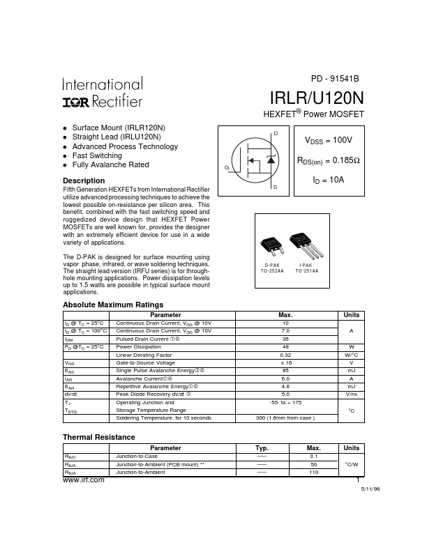 IRLR120N International Rectifier