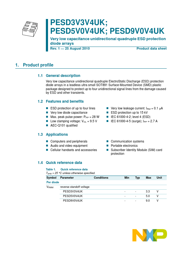 PESD5V0V4UK NXP
