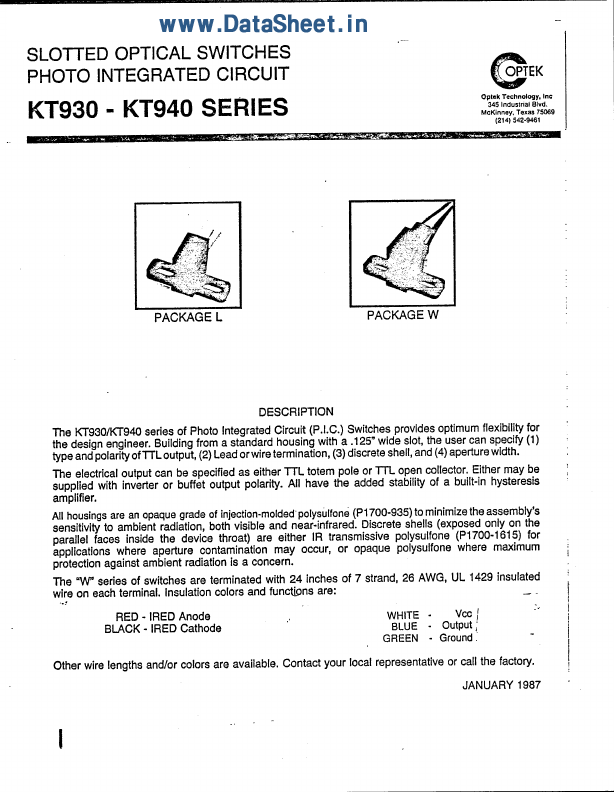 KT940 Optek Technology