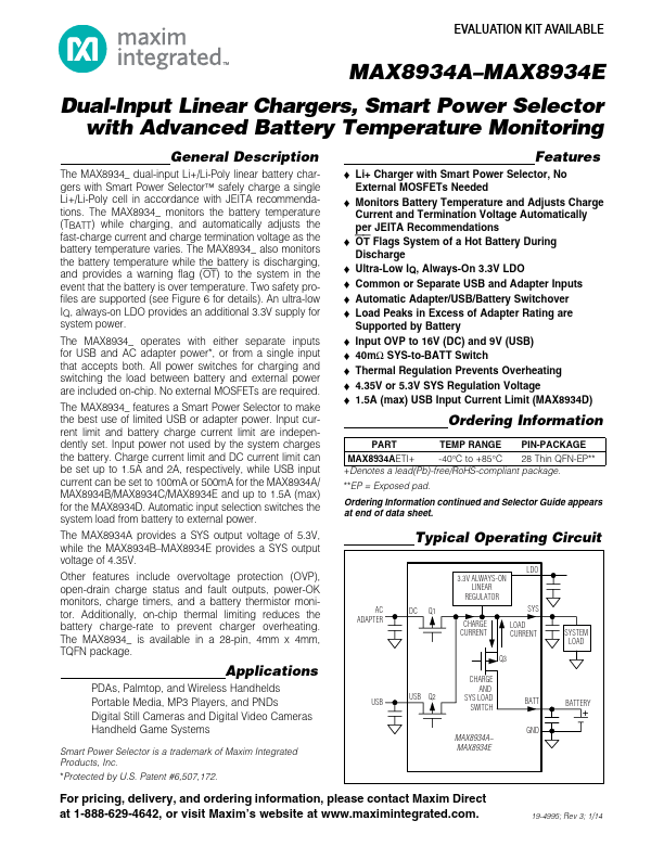 MAX8934D Maxim Integrated Products