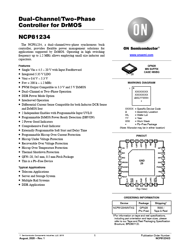 NCP81234 ON Semiconductor