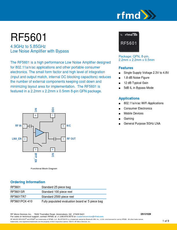 RF5601 RF Micro Devices