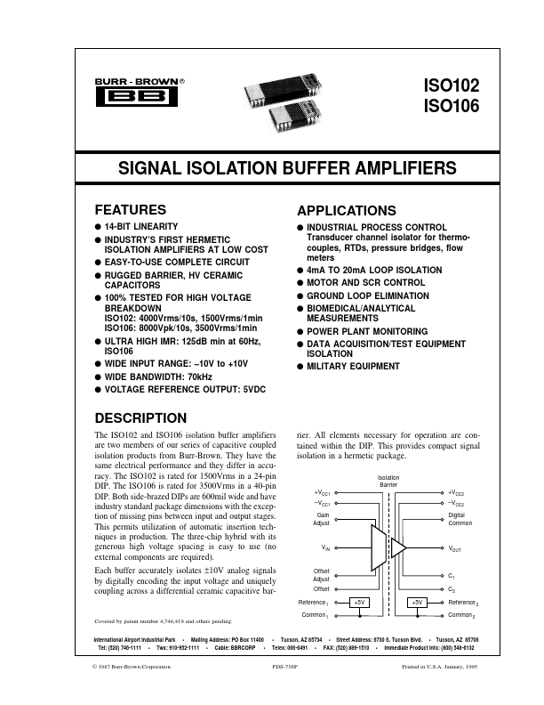 ISO102 Burr-Brown Corporation